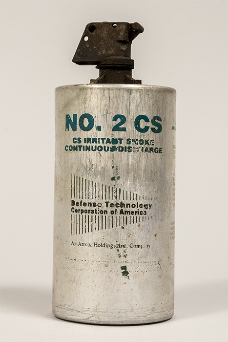 Image of Spent tear gas cannister from the World Trade Organization (WTO) Conference protest in Seattle, 1999