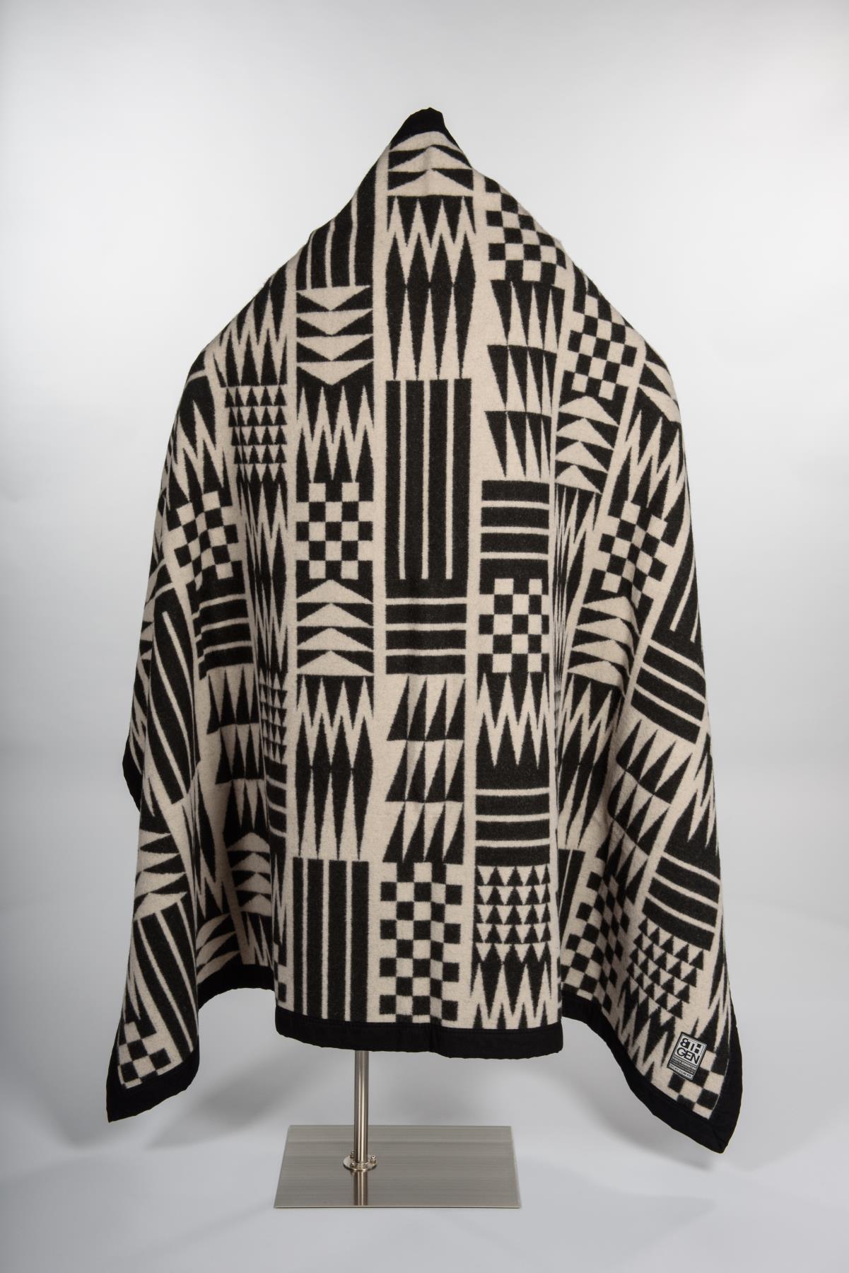 Image of Salish pattern Honor blanket, designed by Louie Gong of Eighth Generation, 2018