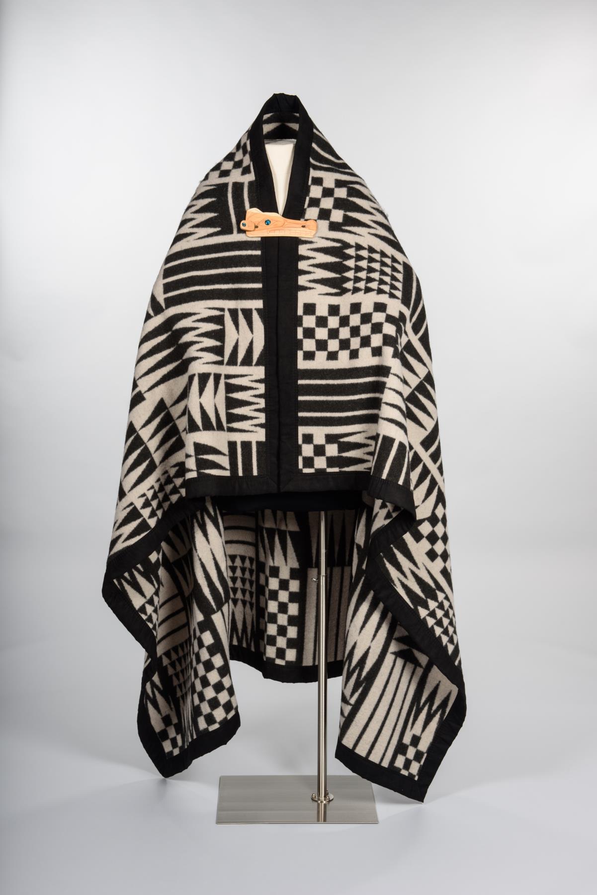 Image of Salish pattern Honor blanket, designed by Louie Gong of Eighth Generation, 2018