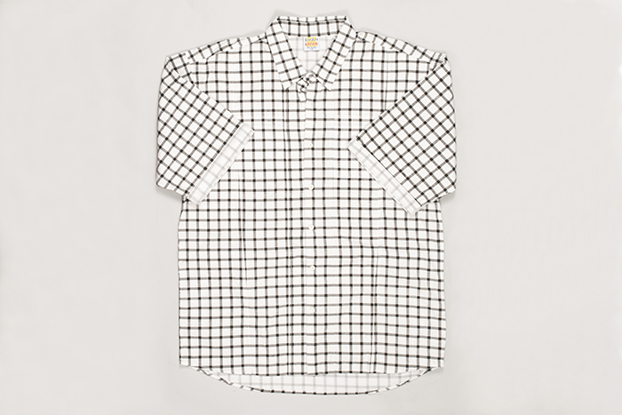 Image of Black and white Shah Safari shirt, reproduction of one used in the film, 