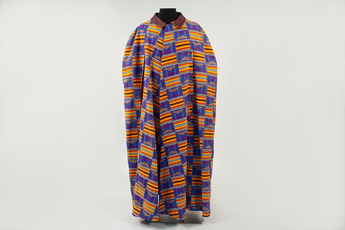 Image of Church robe made of Kente cloth, worn by Reverend Dr. Samuel B. McKinney, ca. 1970s-1980s