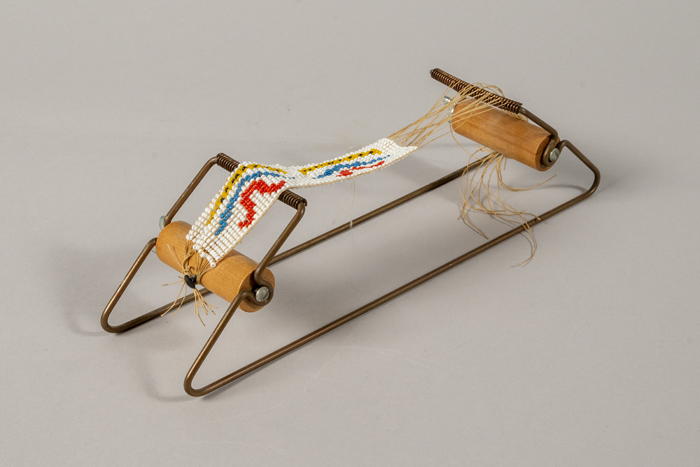 Image of Bead loom with headband in process, 1960s