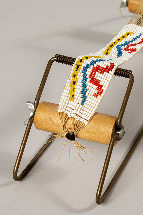 Image of Bead loom with headband in process, 1960s