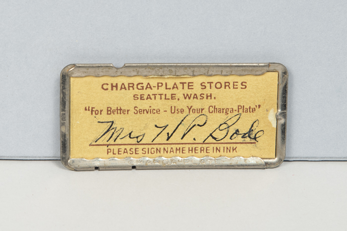 Image of Charga-Plate credit card for The Bon Marché department store, ca. 1940