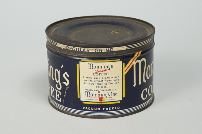 Image of Manning's Coffee tin, 1 lb. ca. 1938
