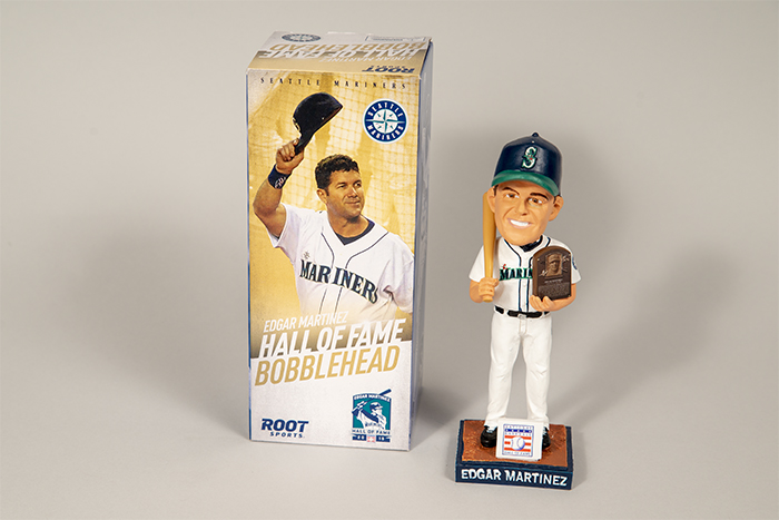 Image of Bobblehead figurine of Seattle Mariner's Edgar Martinez #11 commemorating his induction into the Baseball Hall of Fame, 2019