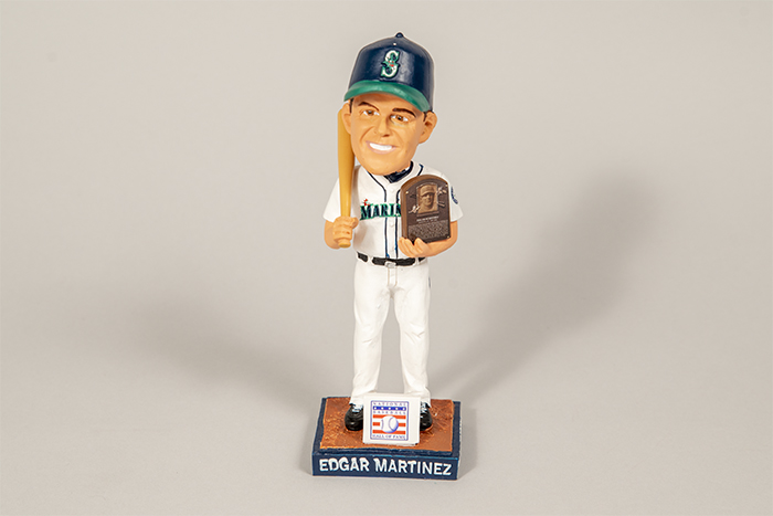 Image of Bobblehead figurine of Seattle Mariner's Edgar Martinez #11 commemorating his induction into the Baseball Hall of Fame, 2019