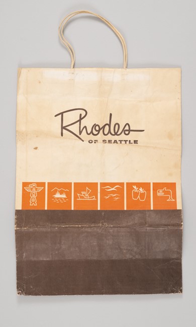 Image of Rhodes Department Store shopping bag, Seattle, ca. 1960s