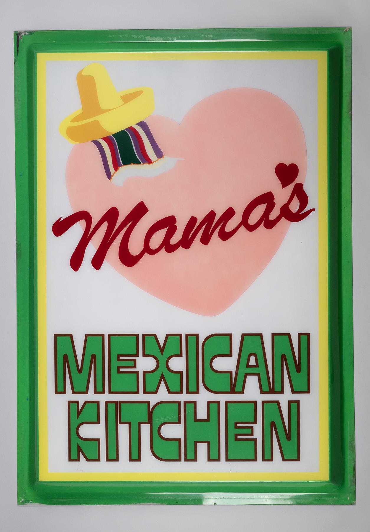 Image of Sign from Mama's Mexican Kitchen restaurant, 1974