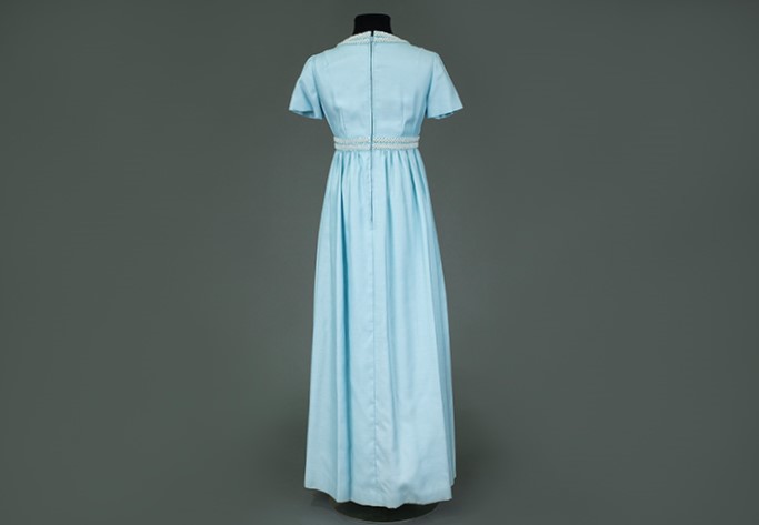Image of Long light blue dress, ca. 1960s-1970s