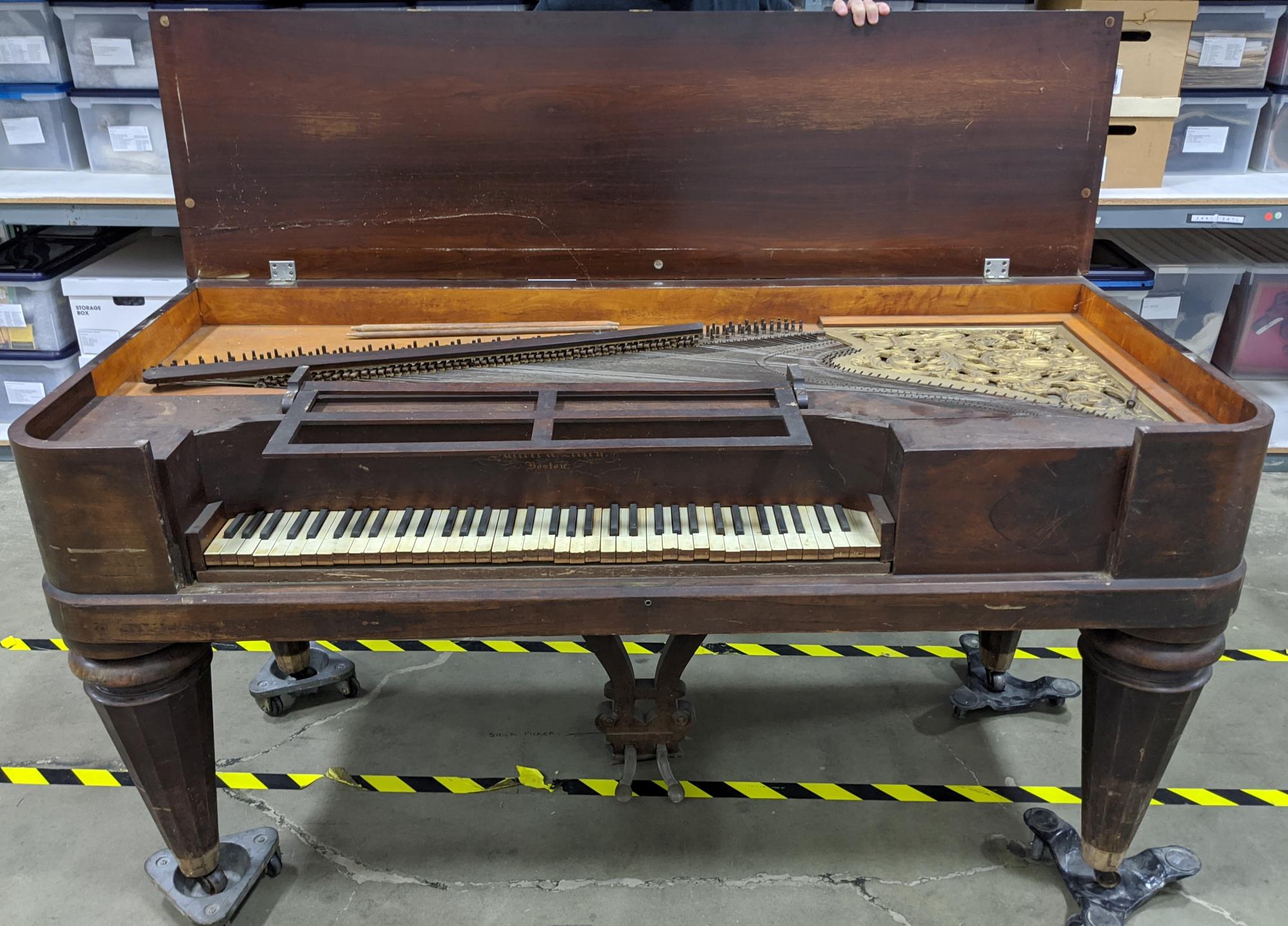 Image of Square grand Hallett & Allen piano, ca. 1847-1850