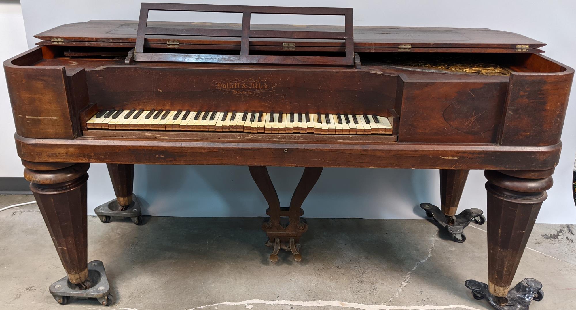 Image of Square grand Hallett & Allen piano, ca. 1847-1850