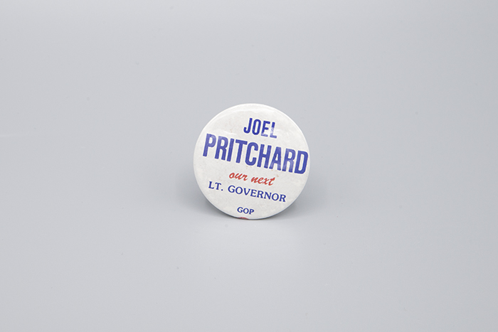 Image of Joel Pritchard for Lt. Governor pin, 1988