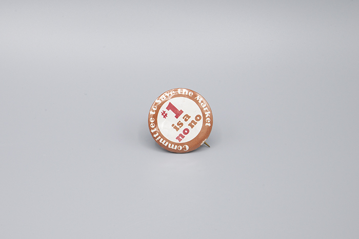 Image of Committee to Save the Market pin, 1971