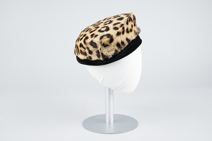 Image of Leopard fur hat made by Farol Hyldahl, ca. 1960s