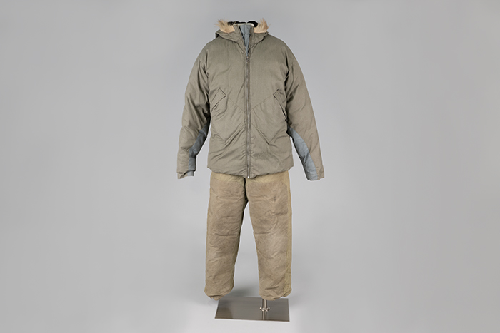 Image of Daiber-Jensen parka, down pants, and boots, ca. 1940s