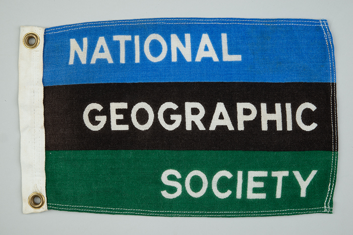 Image of Miniature National Geographic Society flag carried by Jim Whittaker on his summit of Mr. Everest, May 1, 1963