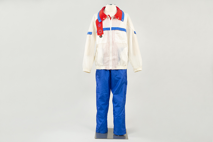 Image of White and red Goodwill Games windbreaker jacket, 1990