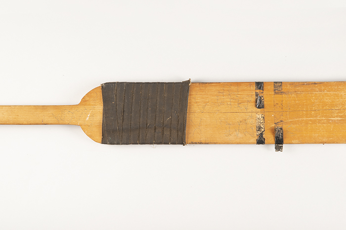 Image of Seattle Totems goalie hockey stick signed by the 1958-1959 team players
