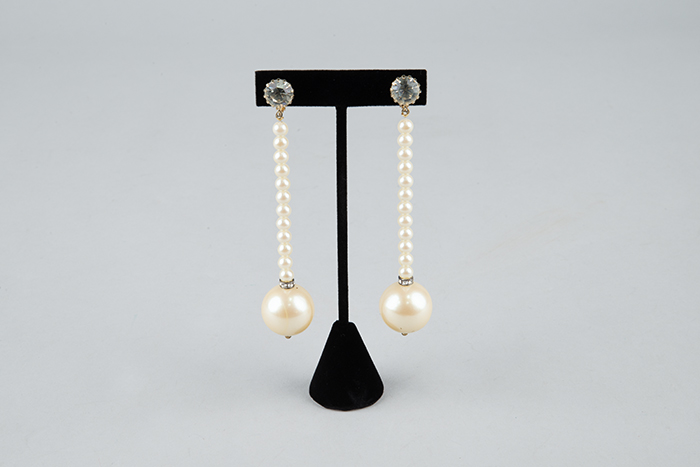 Image of Long pearl earrings, part of the 