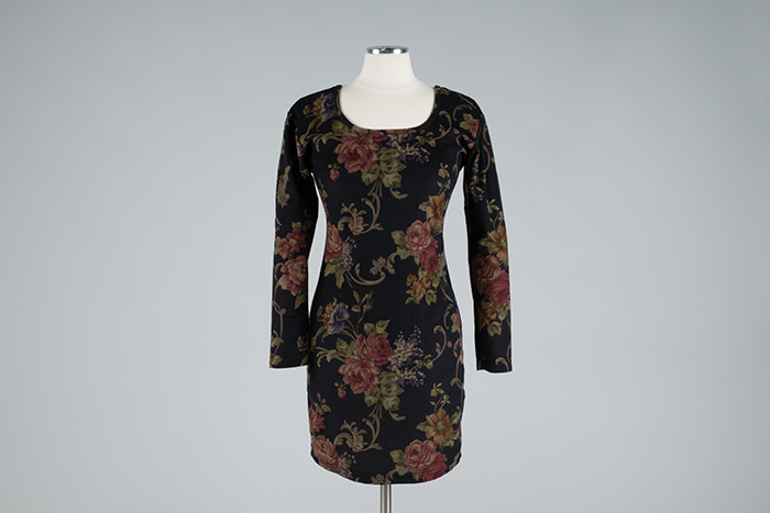 Image of Floral dress with dark background, 1990