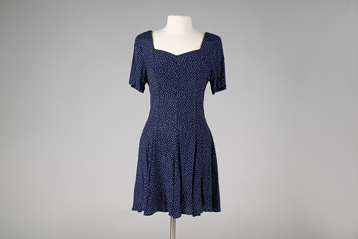 Image of Blue polka dot dress, ca. 1992