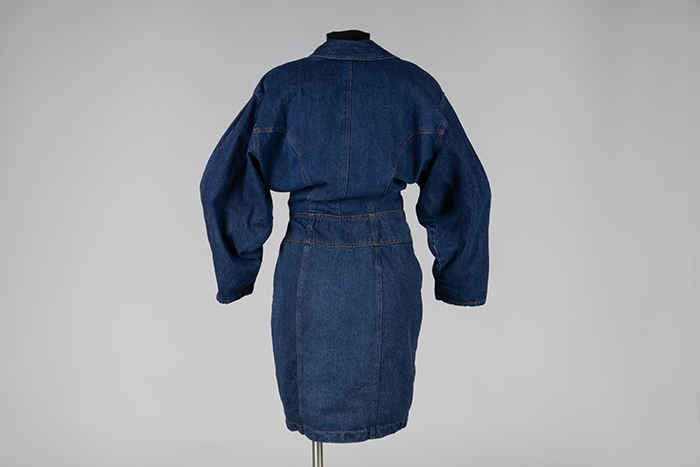Image of Short denim dress with zippers, 1980s