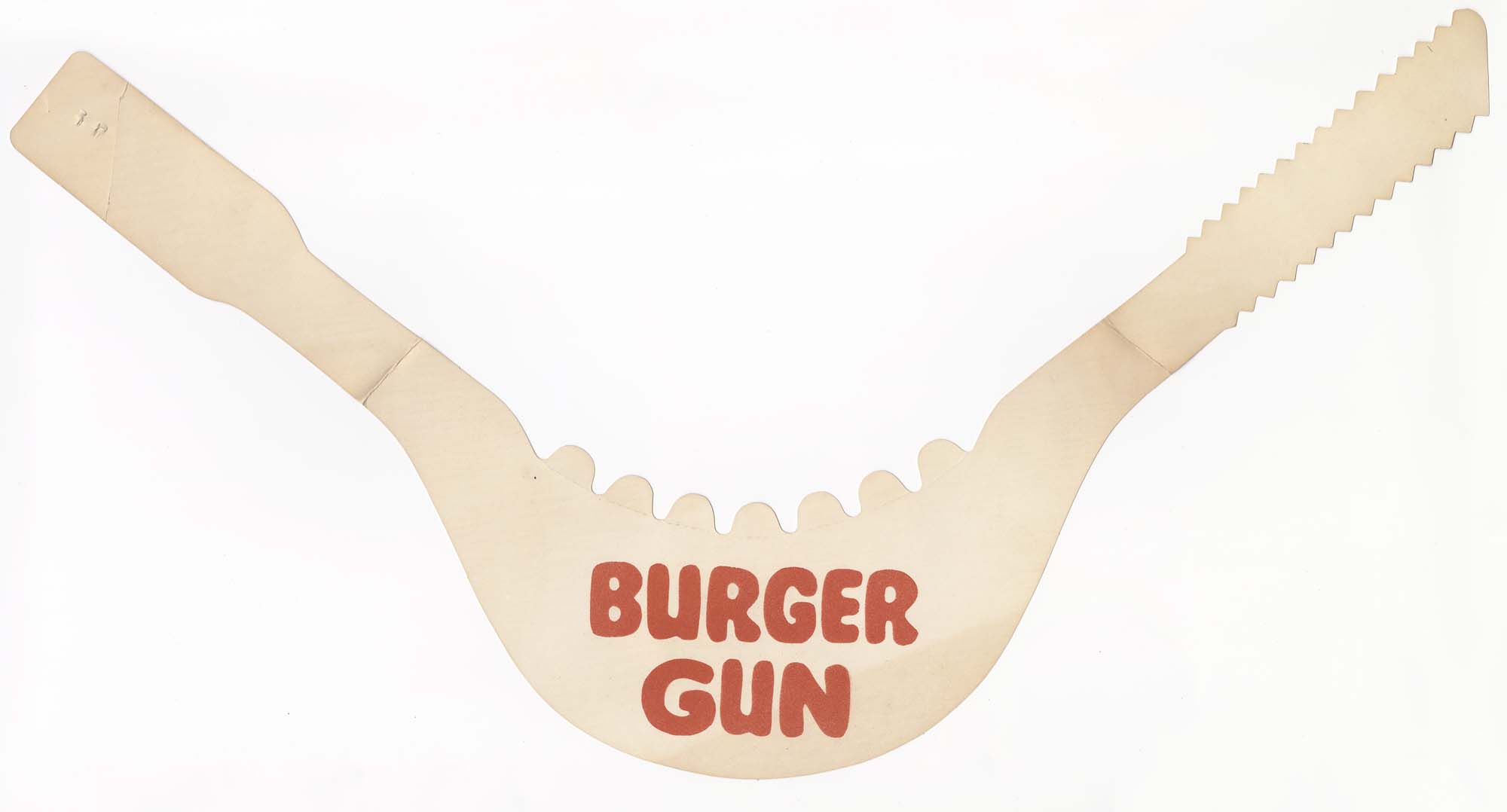 Image of Burger Gun visor from Almost Live! sketch, Seattle, 1989