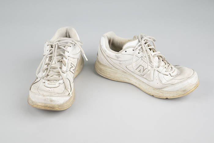 Image of White sneakers worn by Jeff Gilbert for 