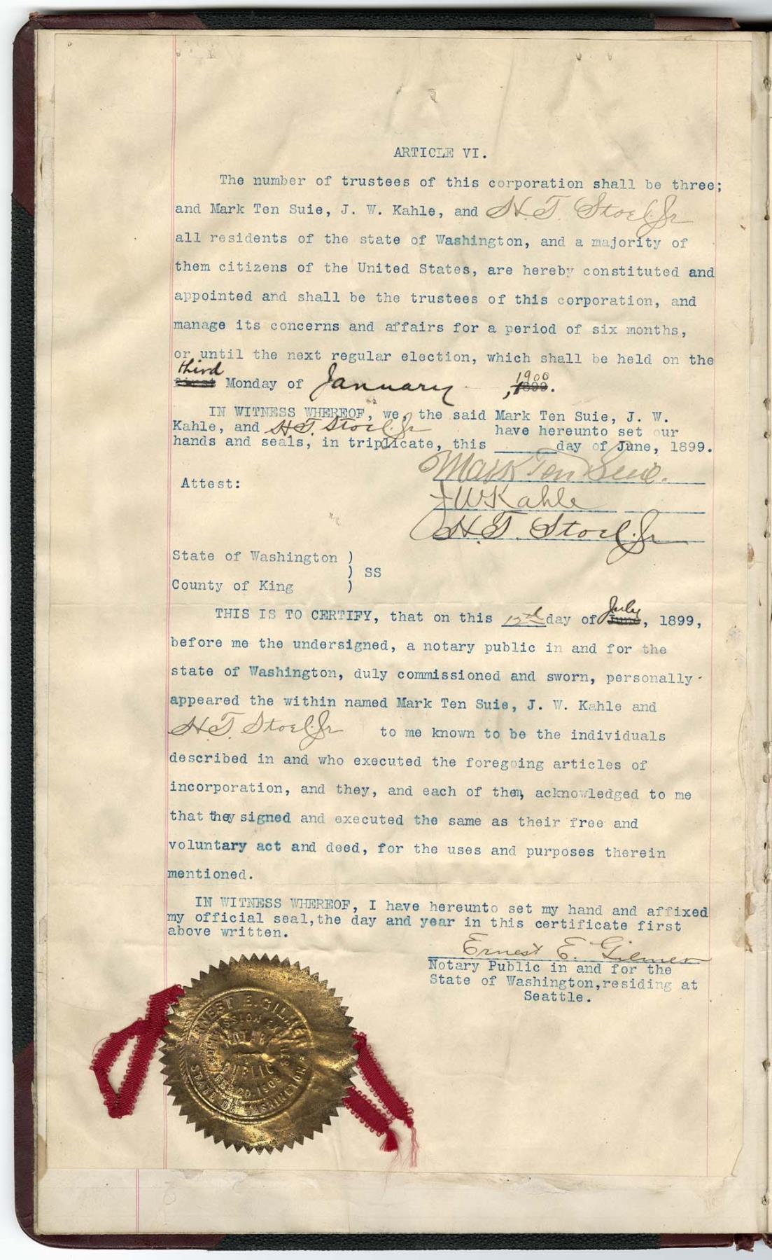 Image of Mark Ten Suie Trading Company ledger, 1899 - 1906