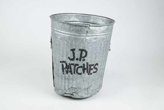 Image of Trash can from the J.P. Patches television show, ca. 1960