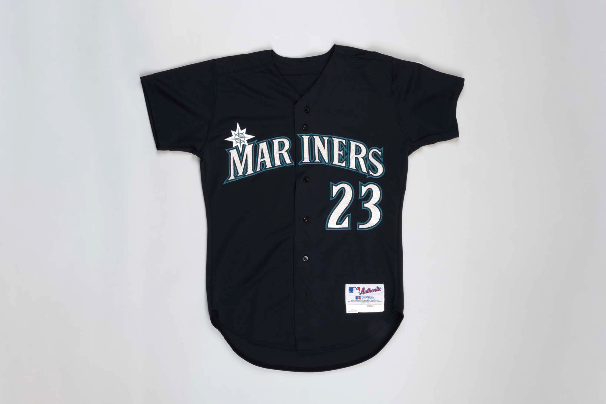 Image of Mariners jersey worn by Bill Nye, 1990s