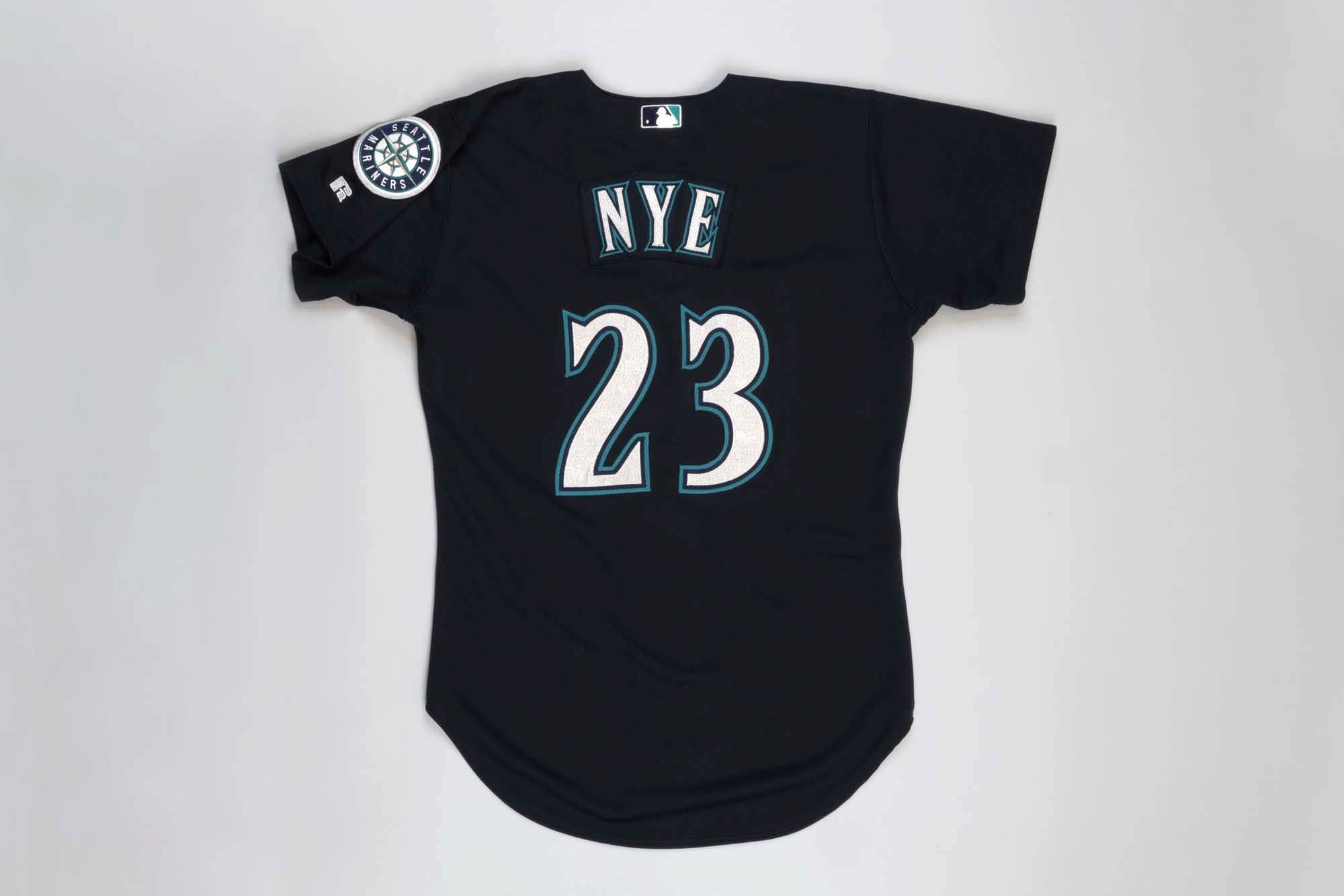 Image of Mariners jersey worn by Bill Nye, 1990s