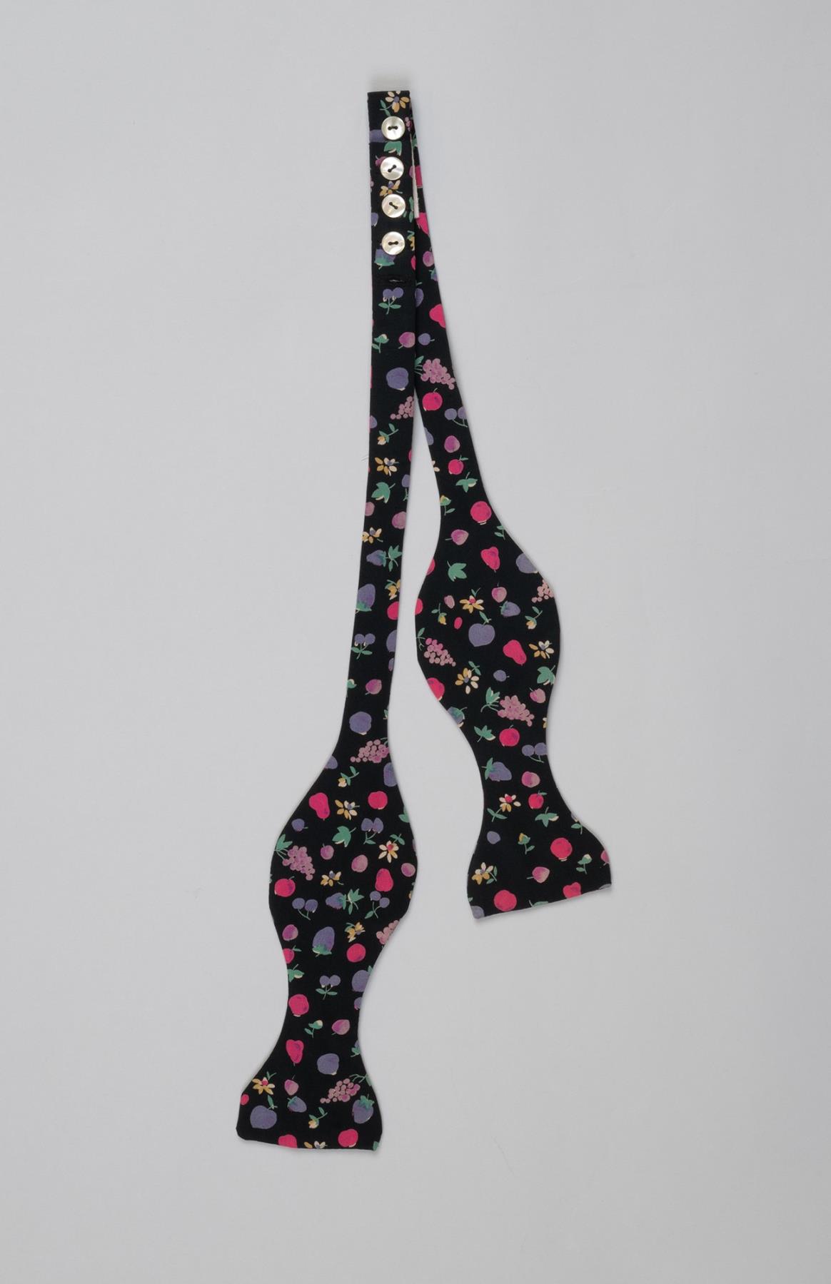Image of Bow tie with fruit print worn on the Bill Nye The Science Guy tv show, 1990s