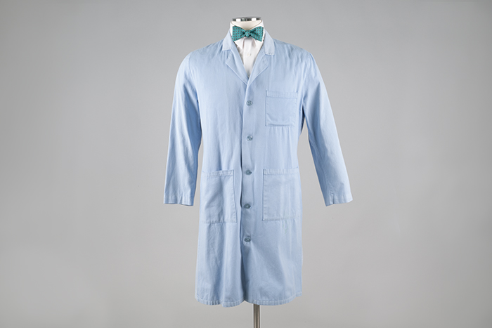 Image of Blue lab coat from Bill Nye the Science Guy TV show, 1990s