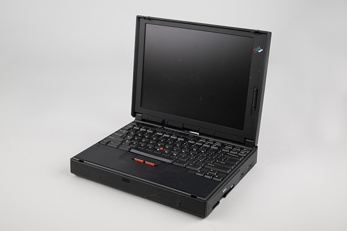 Image of IBM Thinkpad notebook computer used by Bill Nye, ca. 1993