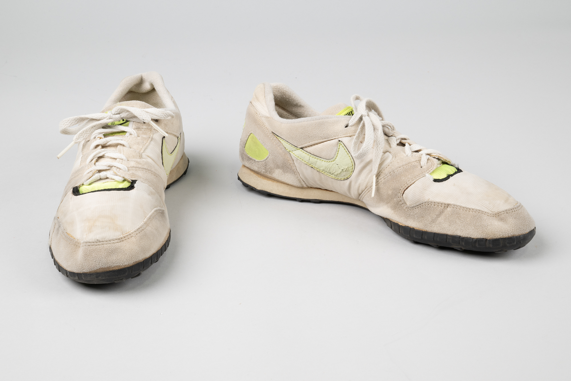 Image of Pair of shoes, part of the Speed Walker Costume from Almost Live! ca. 1990