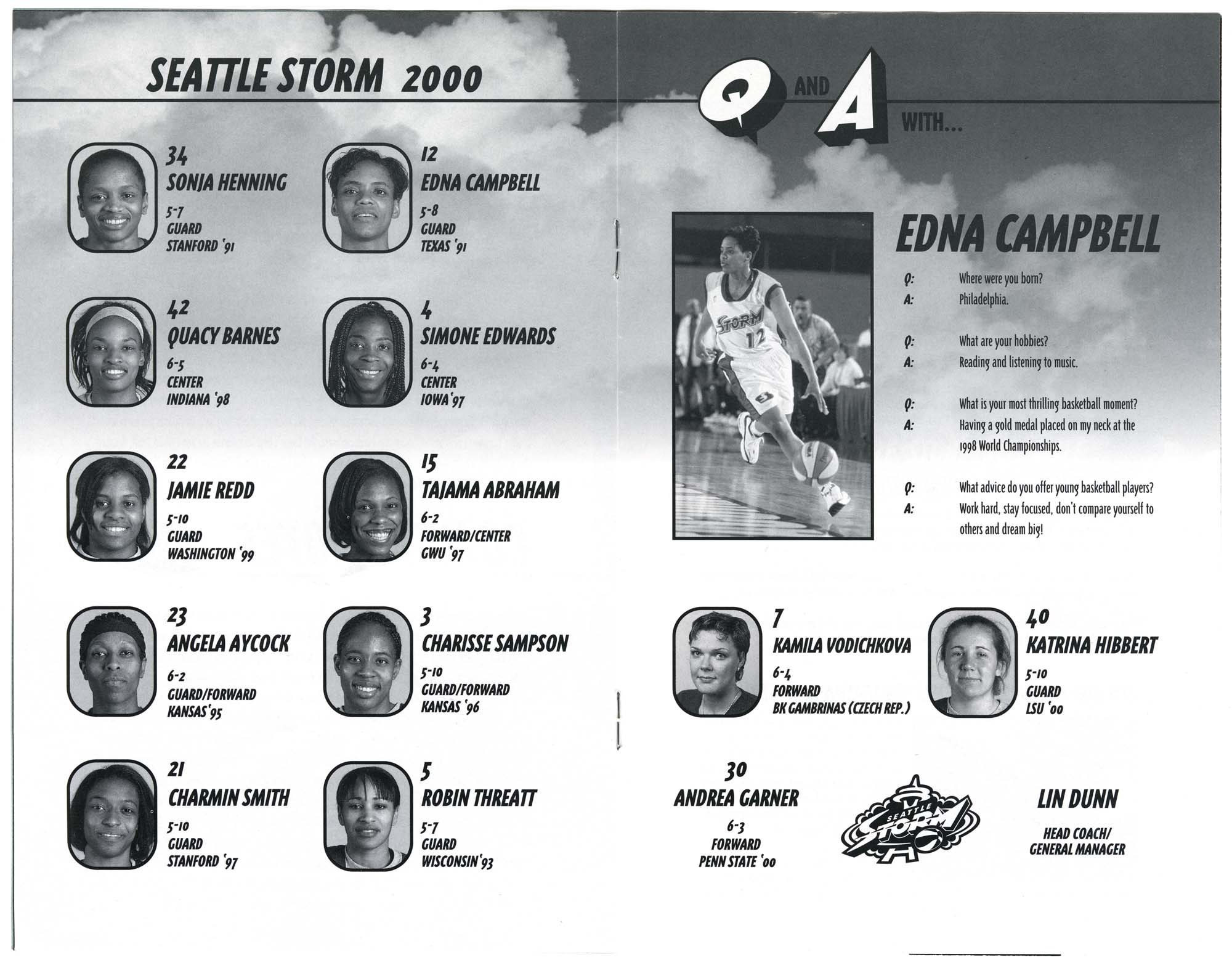 Image of Seattle Storm Inaugural Game program, June 1, 2000