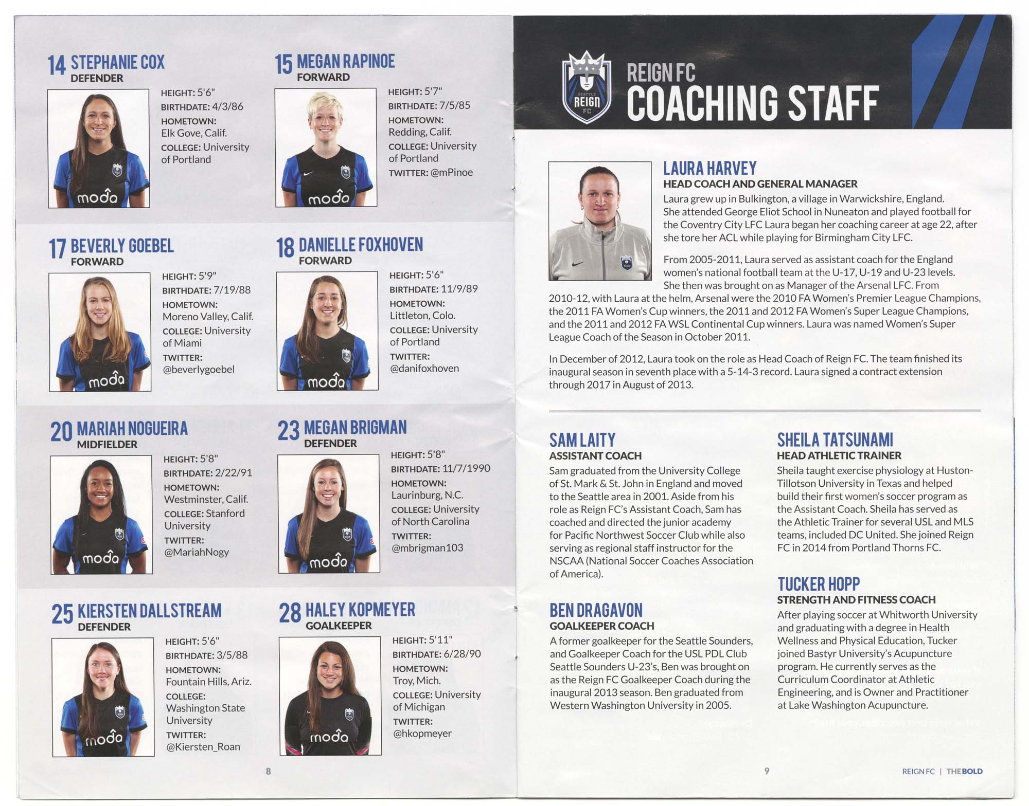 Image of Seattle Reign official matchday program, May 25, 2014