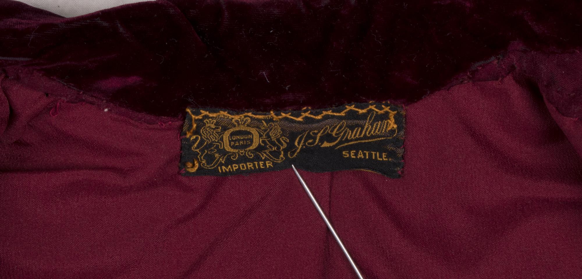 Image of Wool evening coat sold by J. S. Graham, ca. 1890