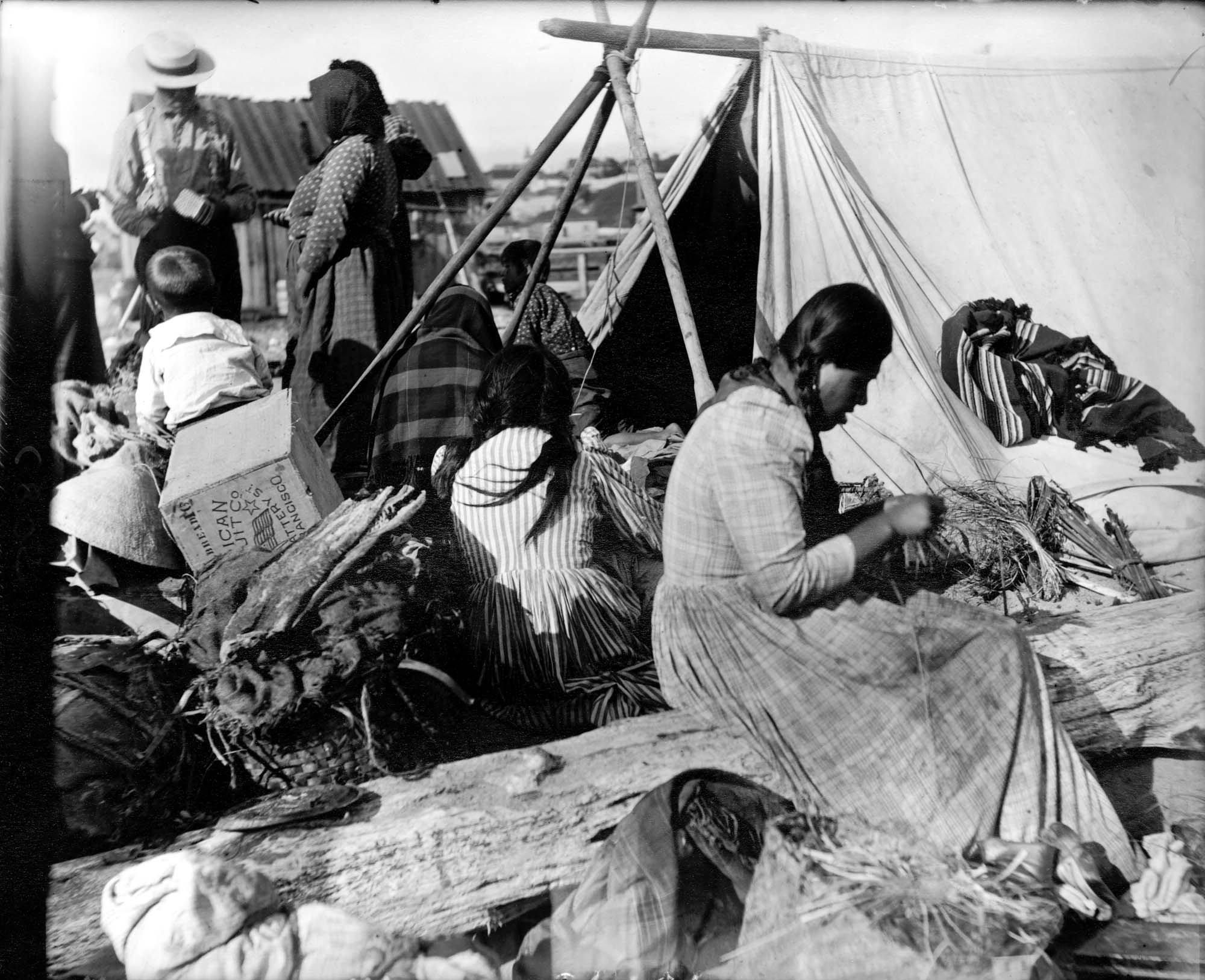 Image of Group of Indigenous people at Port Townsend, August 30, 1899