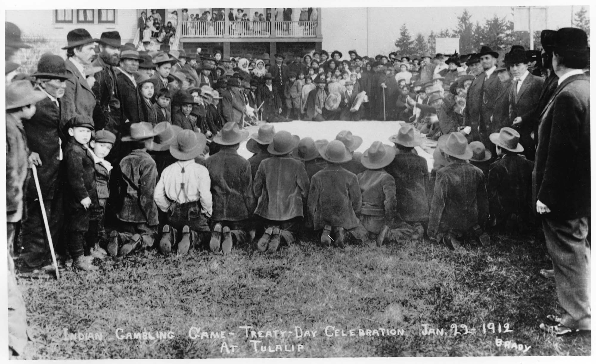 Image of Game of Slahal, Treaty Day celebration, Tulalip, 1912