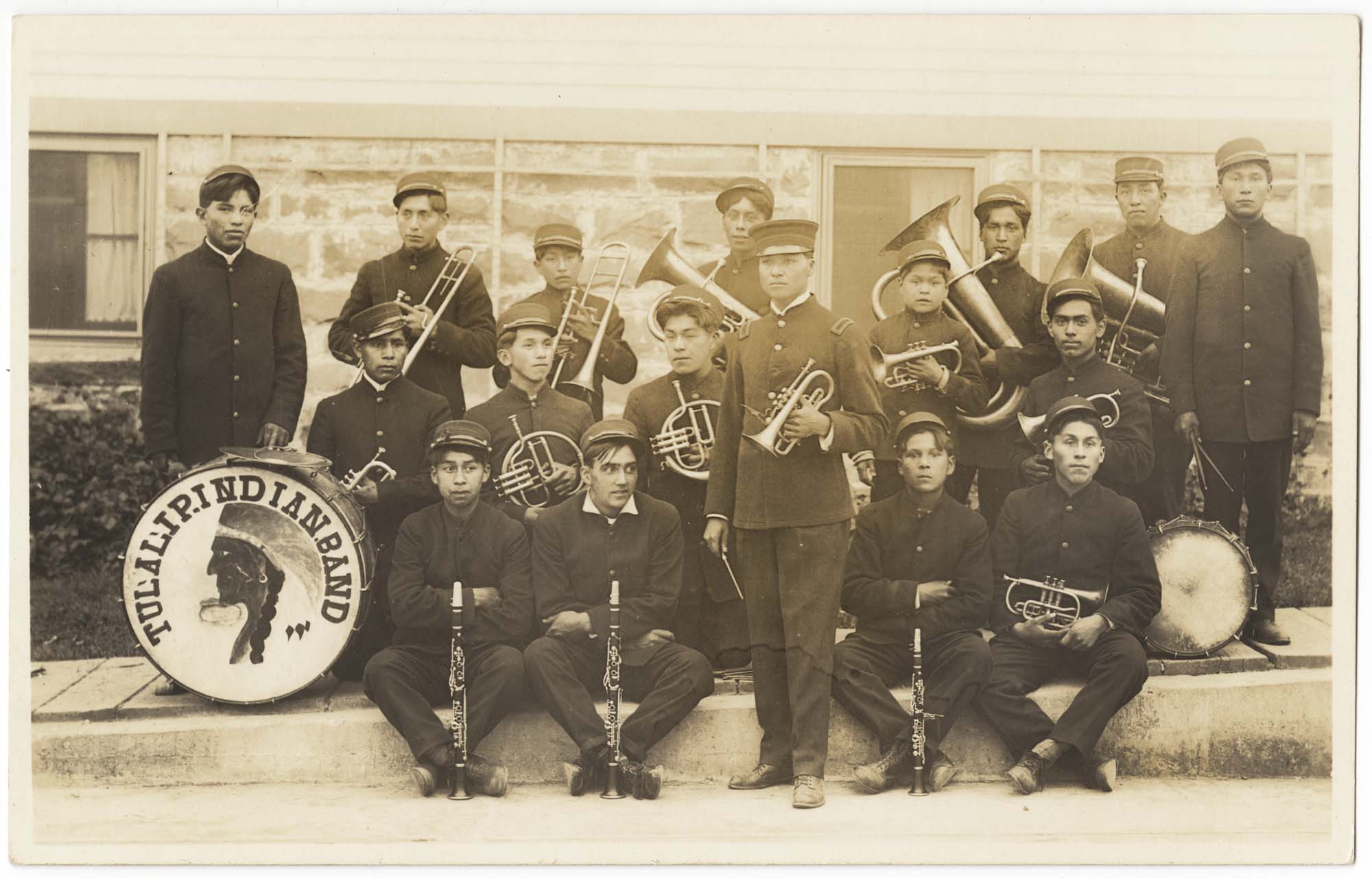 Image of Tulalip Indian School boys band, 1912