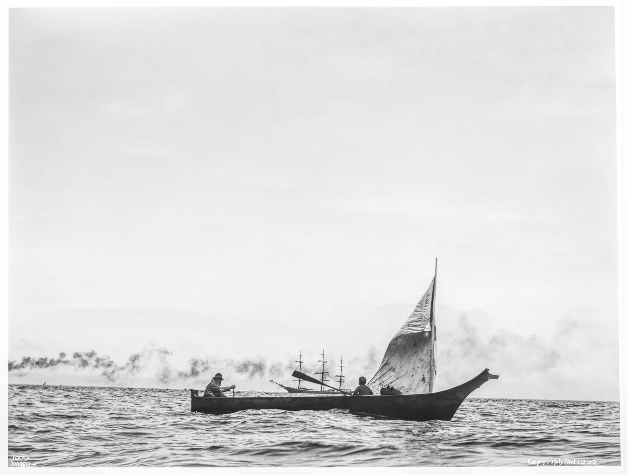 Image of Makah sailing canoe, 1900