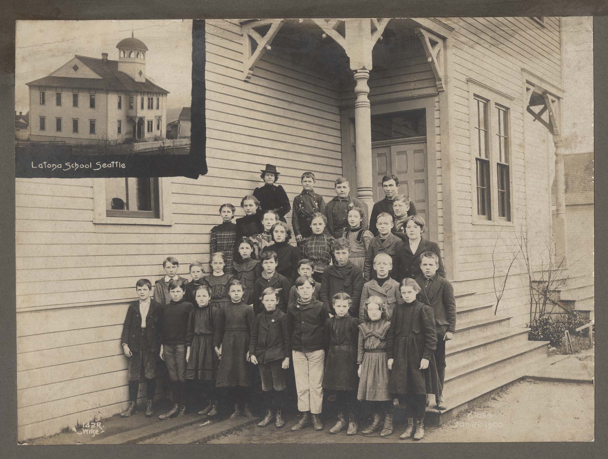 Image of Latona School, Seattle, January 22, 1900