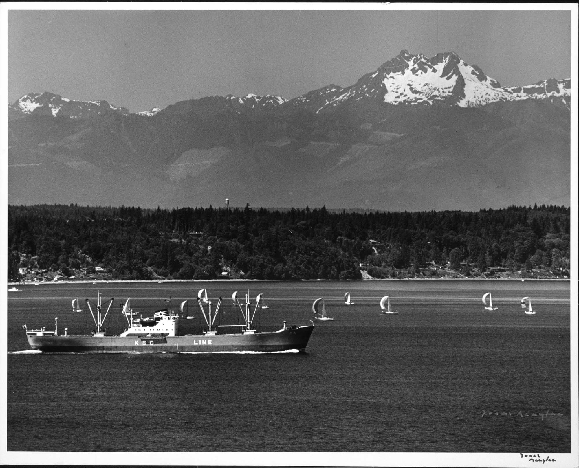 Image of Olympic Mountains and Puget Sound, Seattle, August 1972