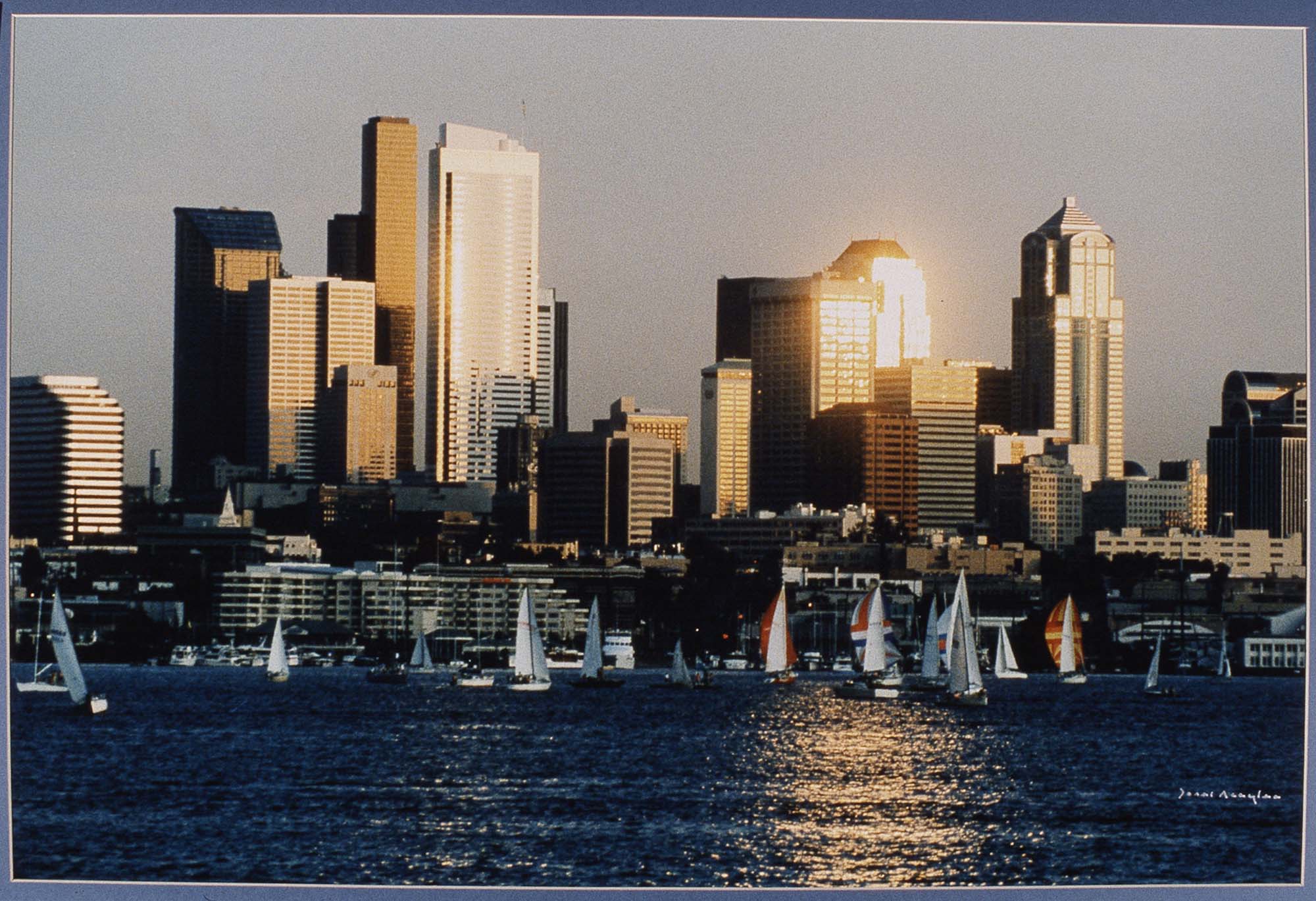 Image of Lake Union and downtown Seattle, 1992