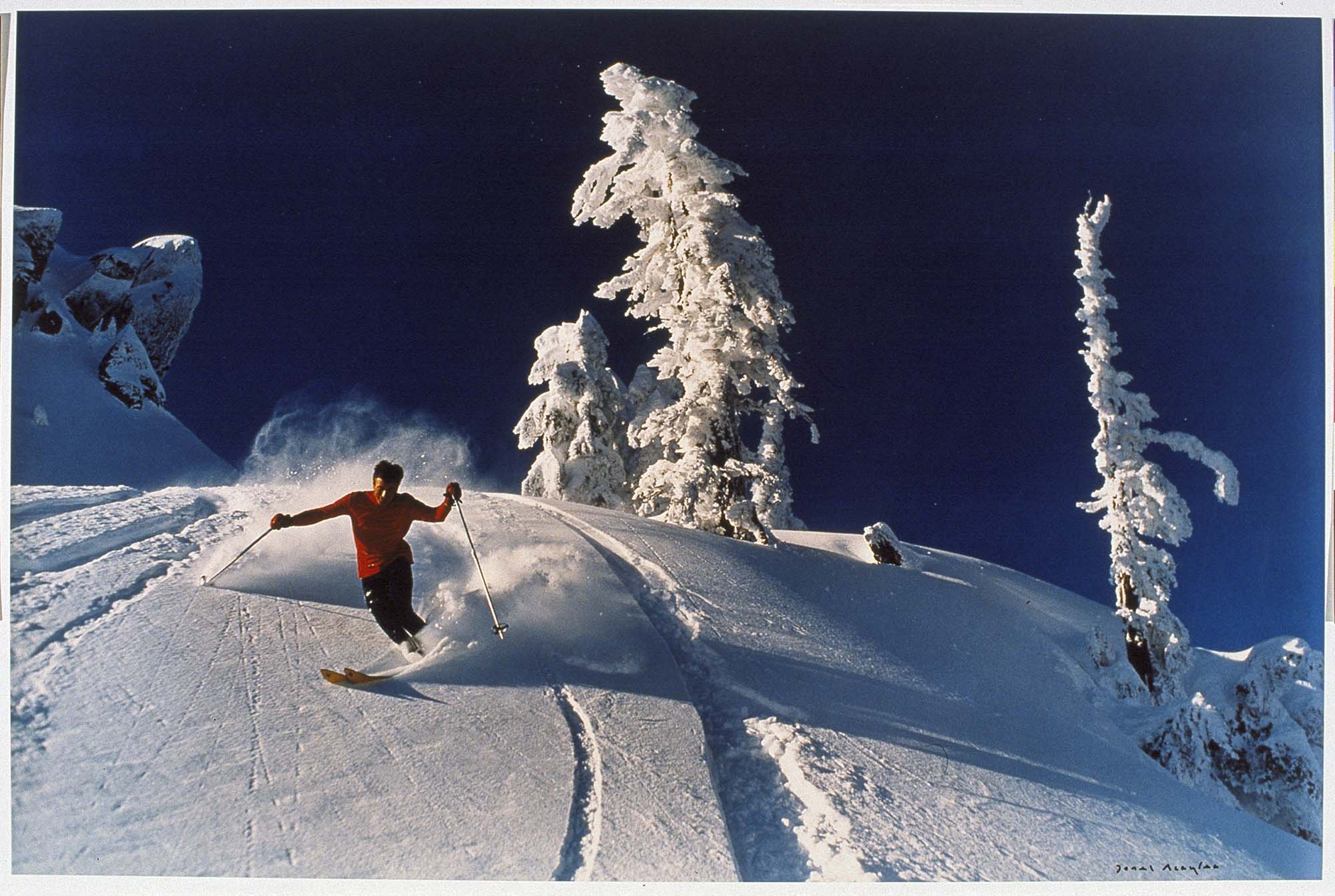 Image of Skier on Denny Mountain, Alpental, 1976