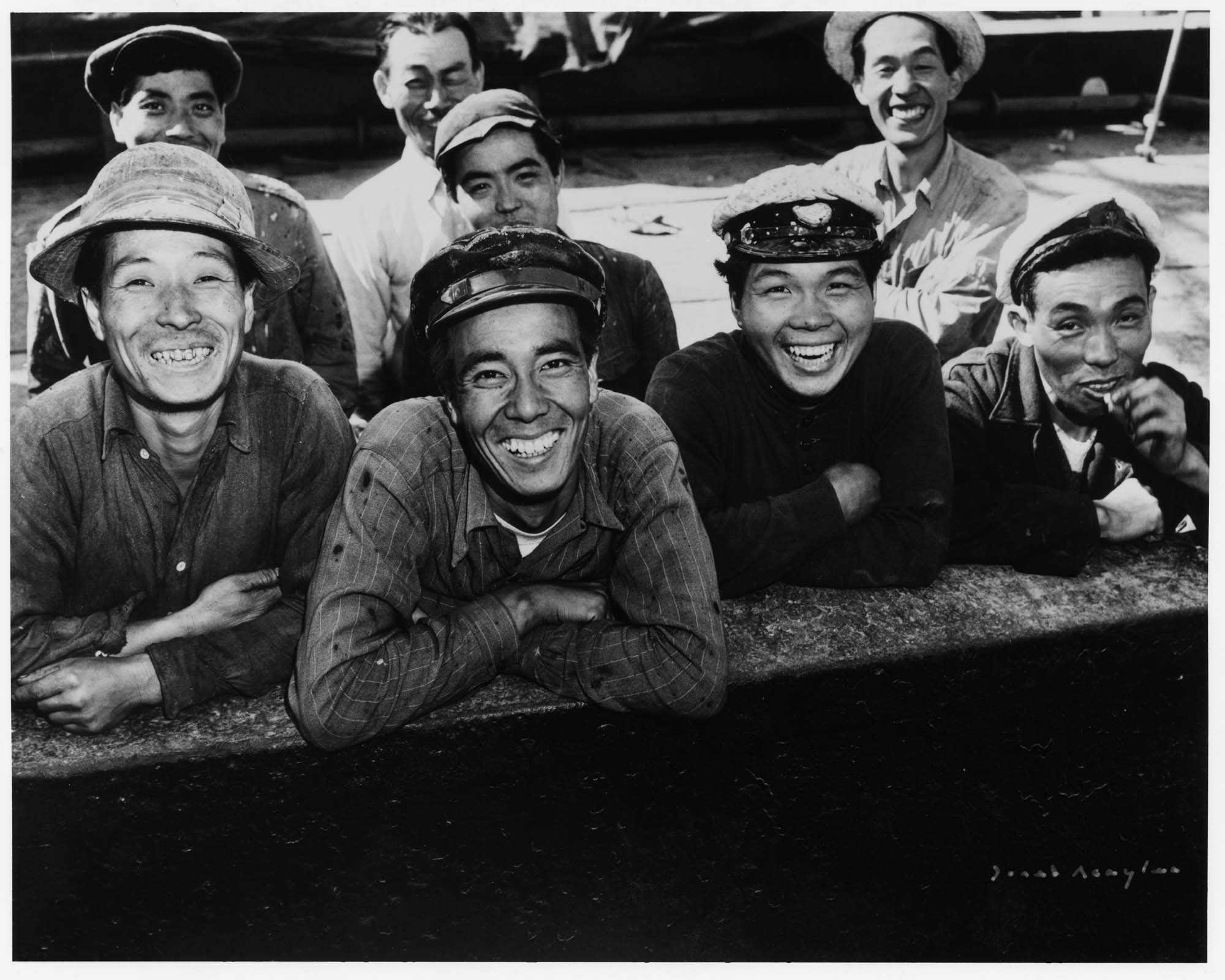 Image of Crew of first Japanese ship to dock in Seattle after World War II, 1948