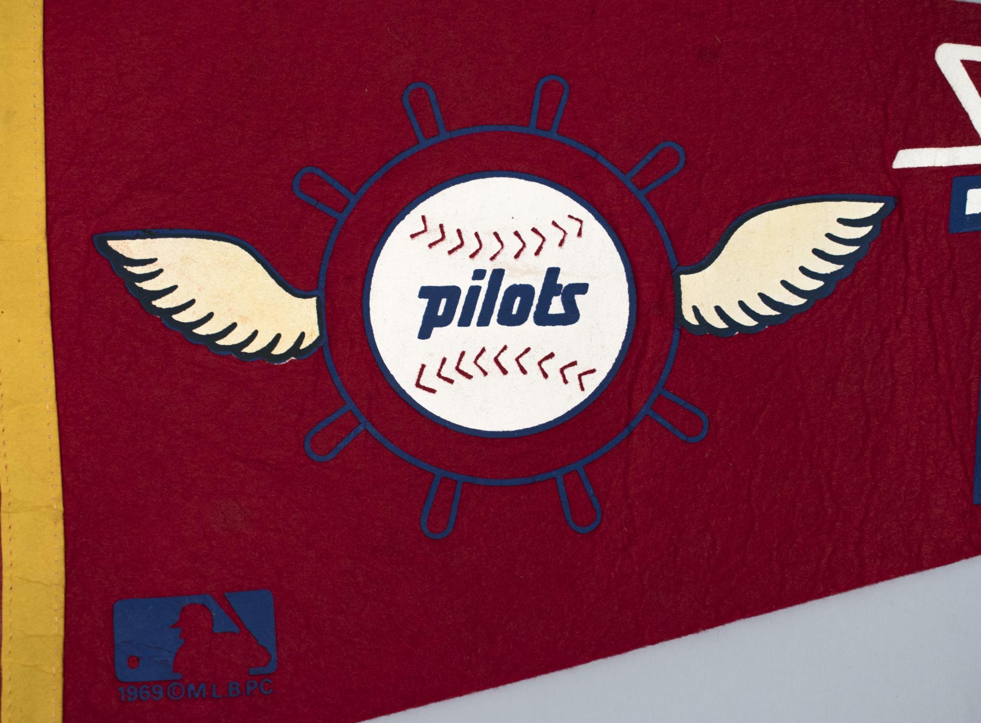 Image of Pair of Seattle Pilots baseball team pennants, 1969